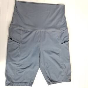 Maacie Maternity Biker Shorts Pockets Gray Large